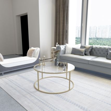 Журнальный столик BERLIN 80x45 см золотистый/прозрачный