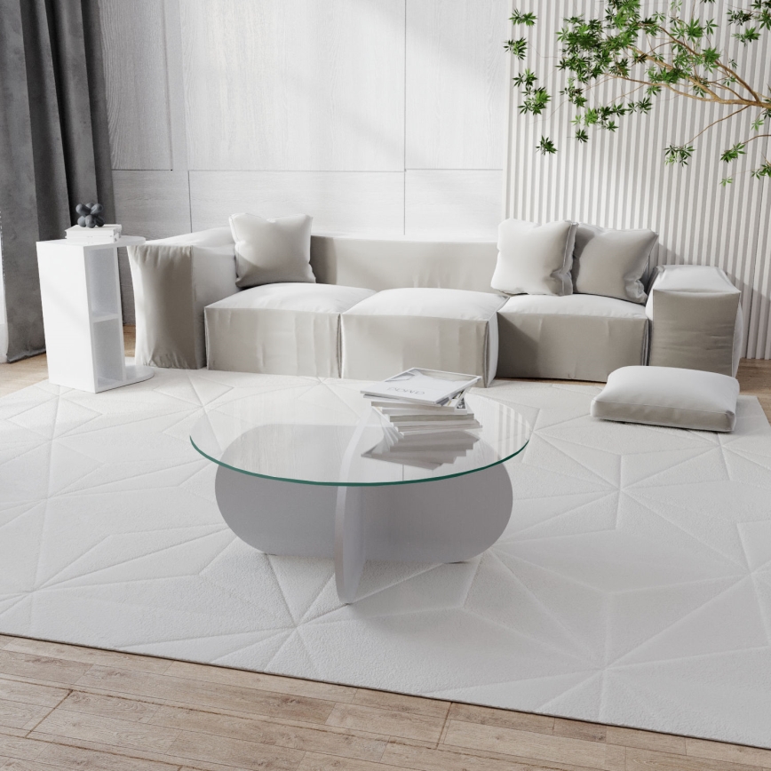 Журнальный столик BUBBLE 35x75 см белый/прозрачный