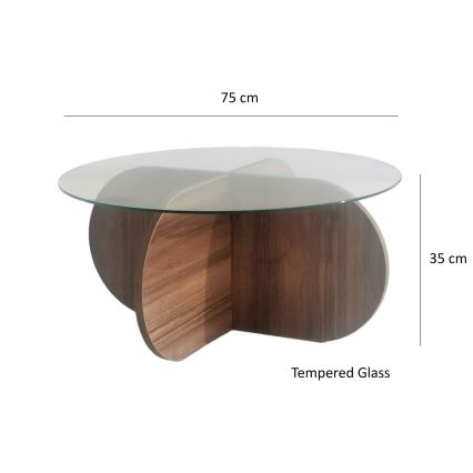 Журнальный столик BUBBLE 35x75 см коричневый/прозрачный