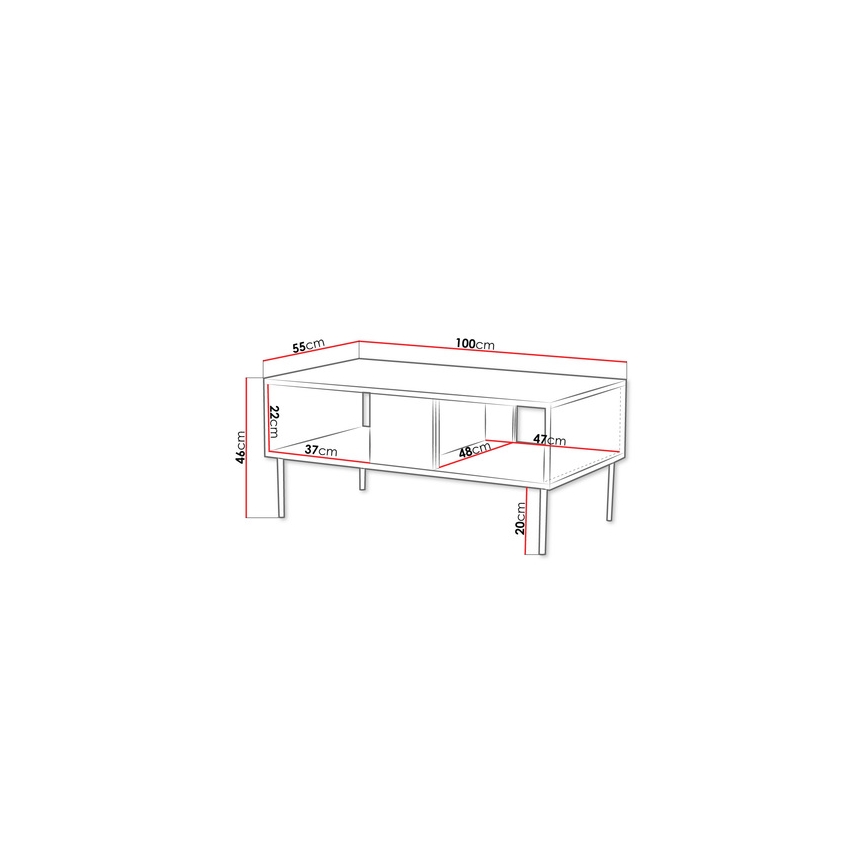 Журнальный столик DECO 46x100 см орех вармия