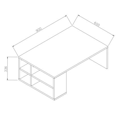 Журнальный столик DEFNE 34x90 см белый/коричневый