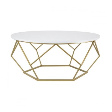 Журнальный столик DIAMOND 41,5x90 см золотой/белый