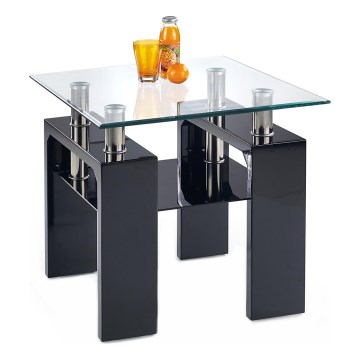 Журнальный столик DIANA 55x60 см черный/прозрачный