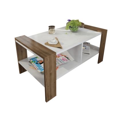 Журнальный столик ERICA 42x90 см белый/коричневый
