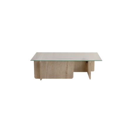 Журнальный столик ESCAPE 105x65 см бежевый/прозрачный
