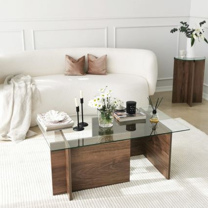 Журнальный столик ESCAPE 40x105 см коричневый/прозрачный