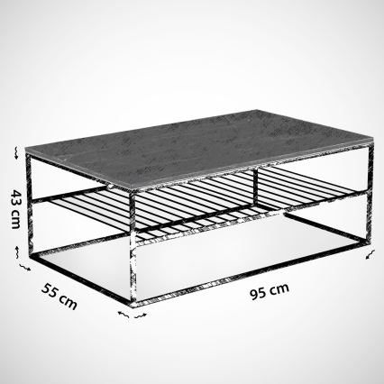 Журнальный столик ETNA 43x95 см серый