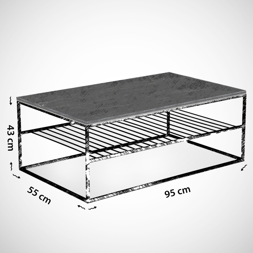 Журнальный столик ETNA 43x95 см серый