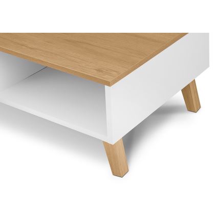 Журнальный столик FRISK 35x90 см дуб/белый