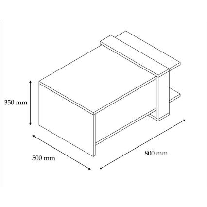 Журнальный столик GAYE 35x80 см коричневый/белый