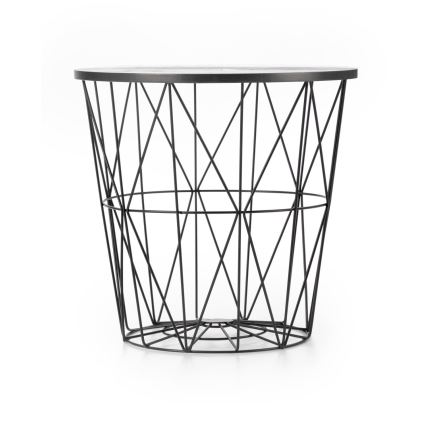 Журнальный столик HARISSA 41x42 см черный/черный мраморный декор