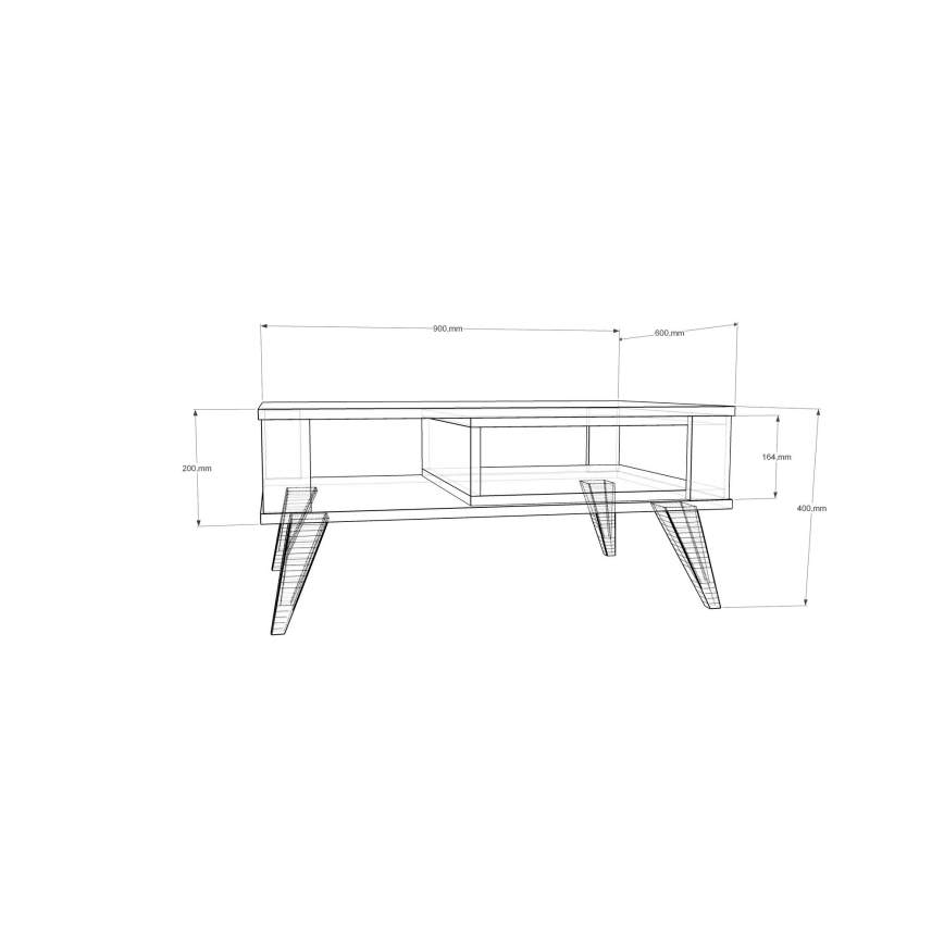 Журнальный столик IONIS 40x90 м коричневый/белый