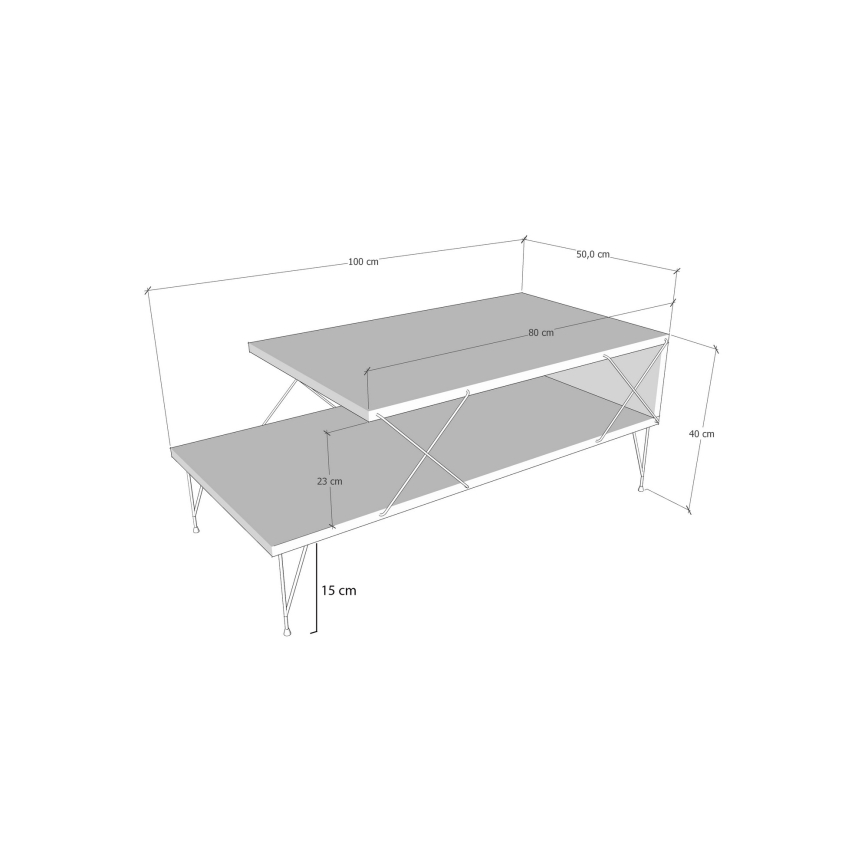 Журнальный столик LOIRE 40x100 см антрацит