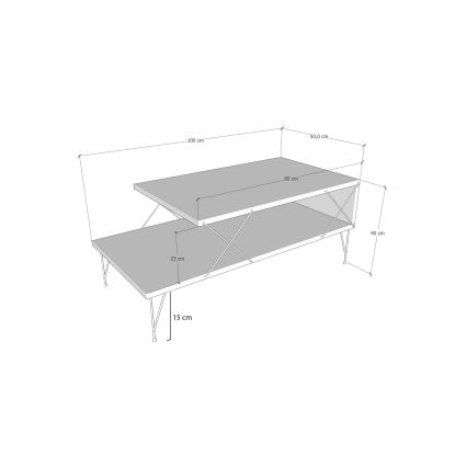 Журнальный столик LOIRE 40x100 см белый
