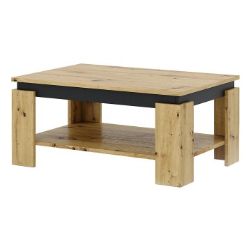 Журнальный столик LUNO дуб Artisan/чёрный