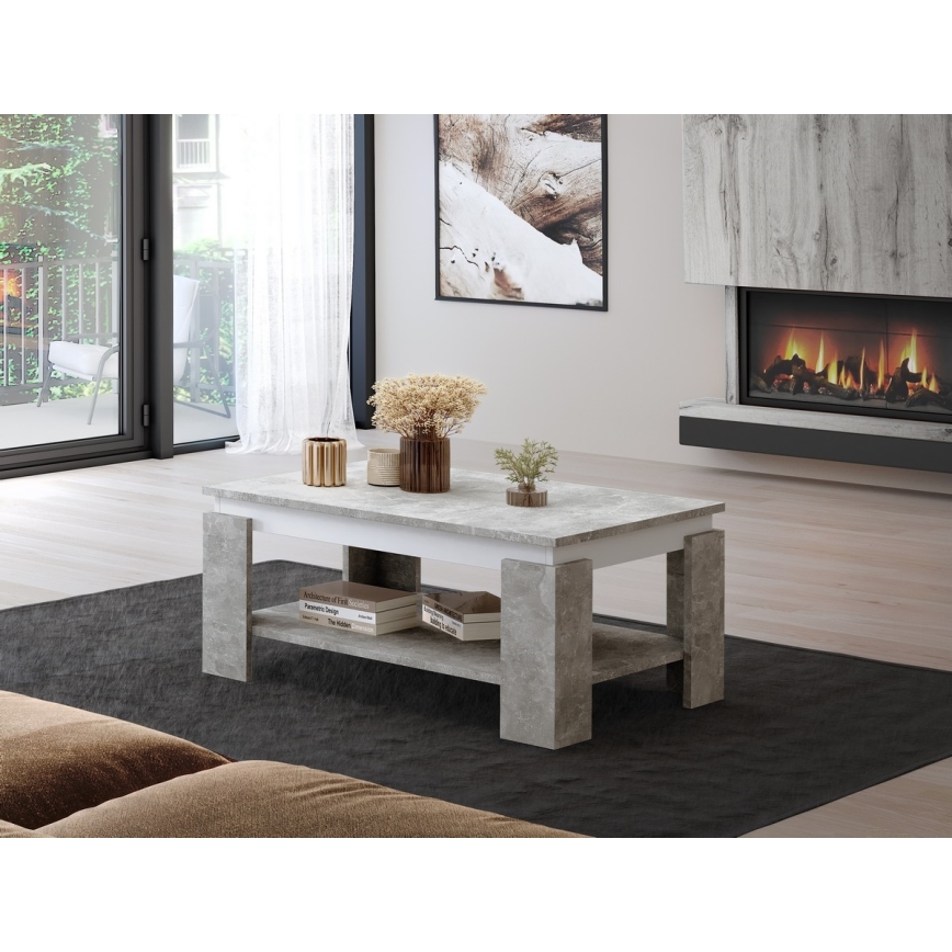 Журнальный столик LUNO, серый бетон/антрацит