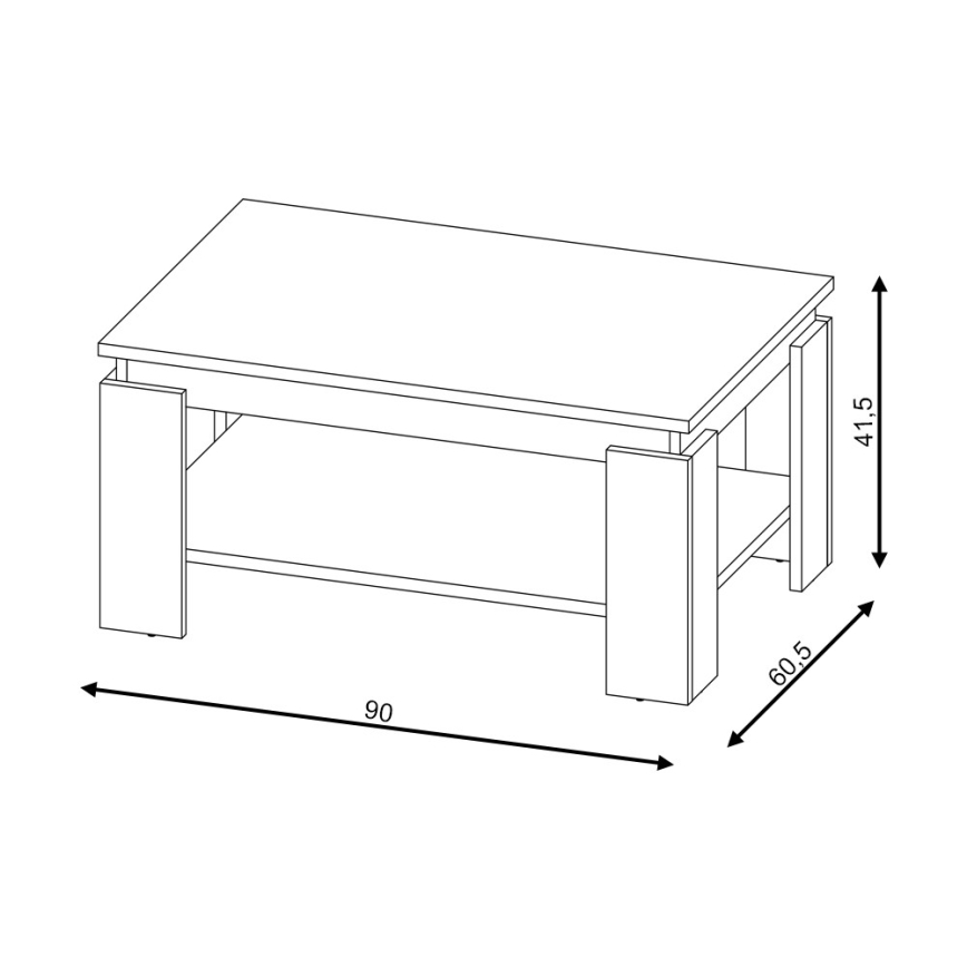 Журнальный столик LUNO, серый бетон/антрацит