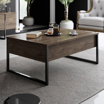 Журнальный столик LUXE 40x90 см орех/черный
