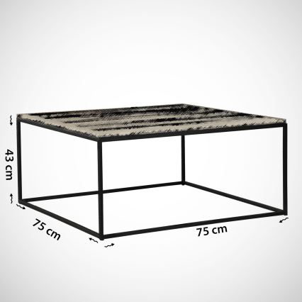 Журнальный столик MARMO 43x75 см черный/белый