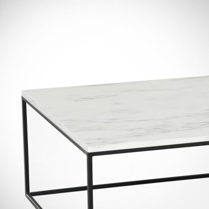 Журнальный столик MARMO 43x75 см черный/белый