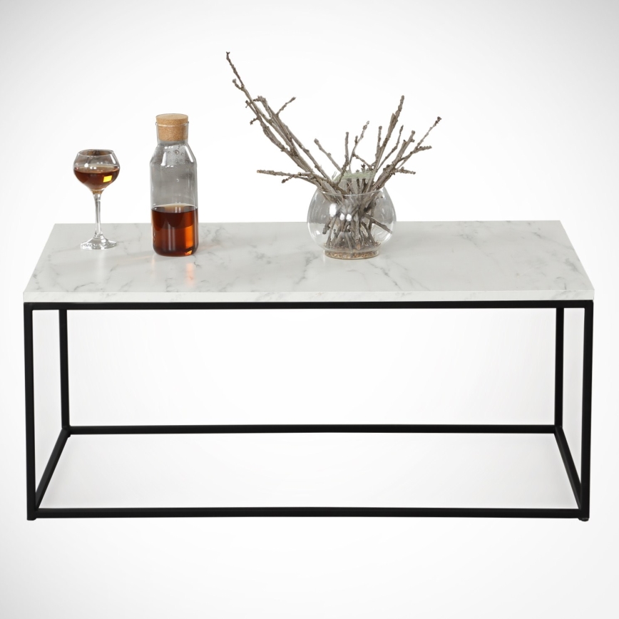 Журнальный столик MARMO 43x95 см черный/белый