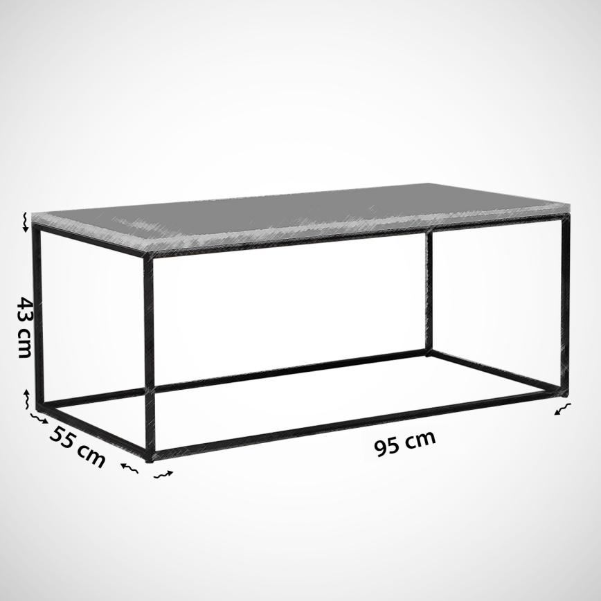 Журнальный столик MARMO 43x95 см черный/белый