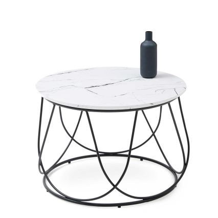 Журнальный столик NUBIRA 41x60 см черный/мраморный декор
