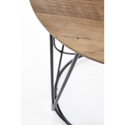 Журнальный столик NUBIRA 51x40 см черный/грецкий орех