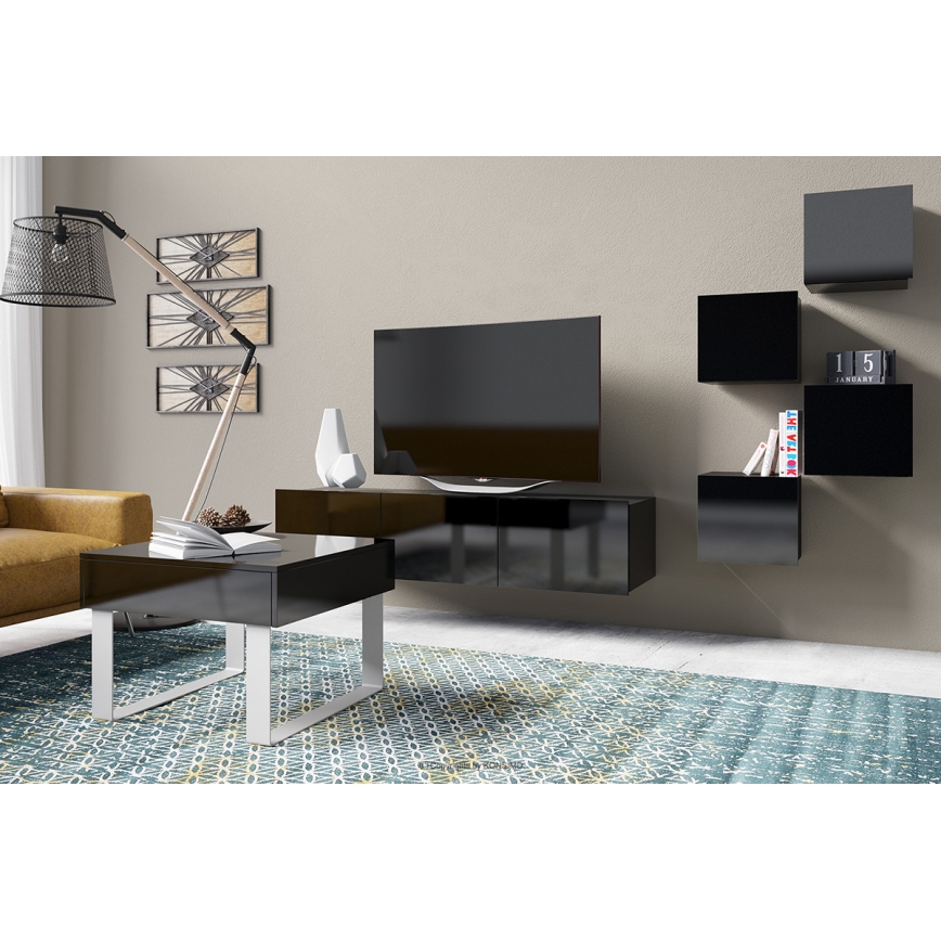 Журнальный столик PAVO 45x63,5 см блестящий черный