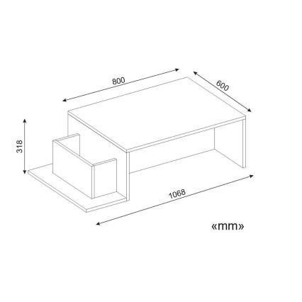 Журнальный столик POT 32x107 см белый
