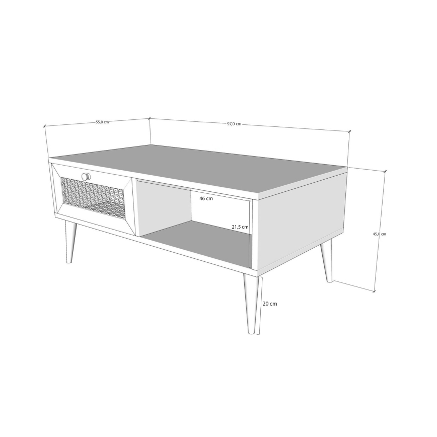 Журнальный столик SIDYMA 45x97 см коричневый