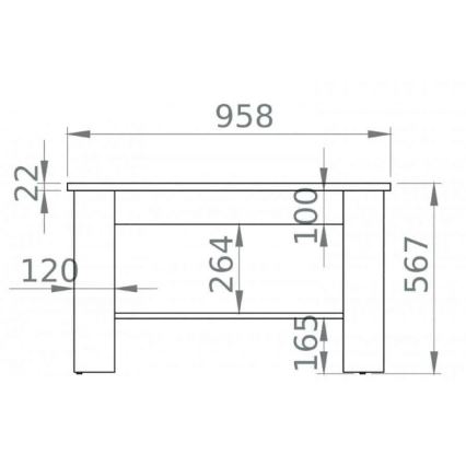 Журнальный столик VANCO 57x96 см коричневый