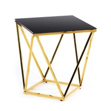 Журнальний столик DIAMANTA 50x50 см золотий/чорний