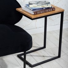 Журнальний столик HELPER 57x40 см чорний/коричневий