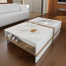 Журнальний столик PLUS 35x90 см коричневий/білий