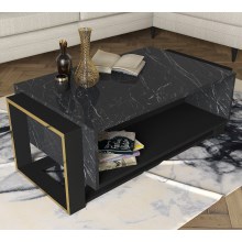 Журнальный столик BIANCO 40,4x106,4 см черый/золотистый
