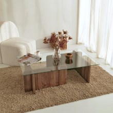 Журнальный столик ESCAPE 30x105 см коричневый/прозрачный