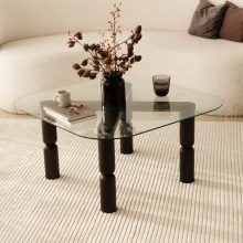Журнальный столик KEI 40x80 см коричневый/прозрачный