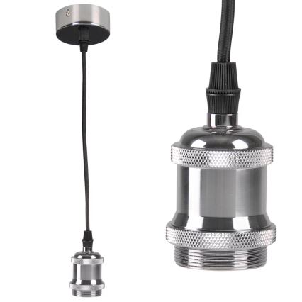 Кабель питания 1xE27/20W/230V блестящий хром
