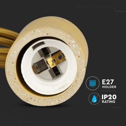 Кабель питания 1xE27/60W/230V бетон/бежевый