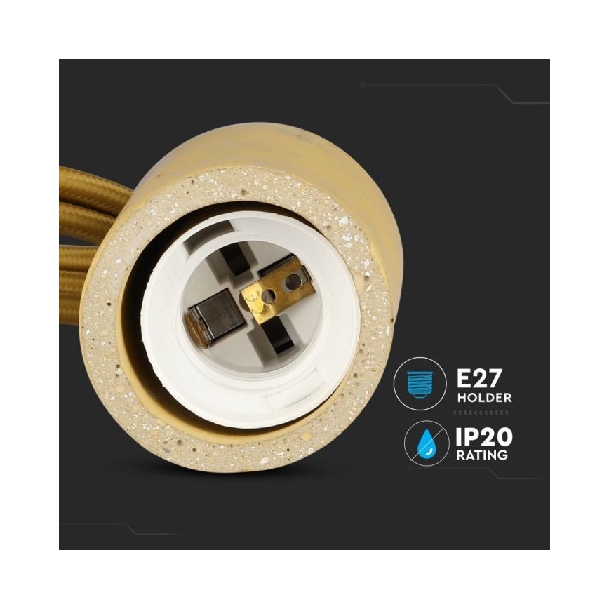 Кабель питания 1xE27/60W/230V бетон/бежевый