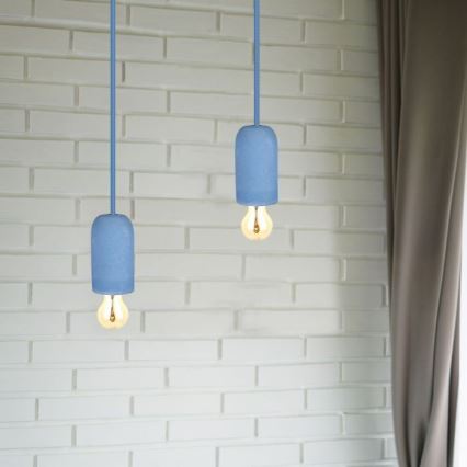 Кабель питания 1xE27/60W/230V бетон/синий