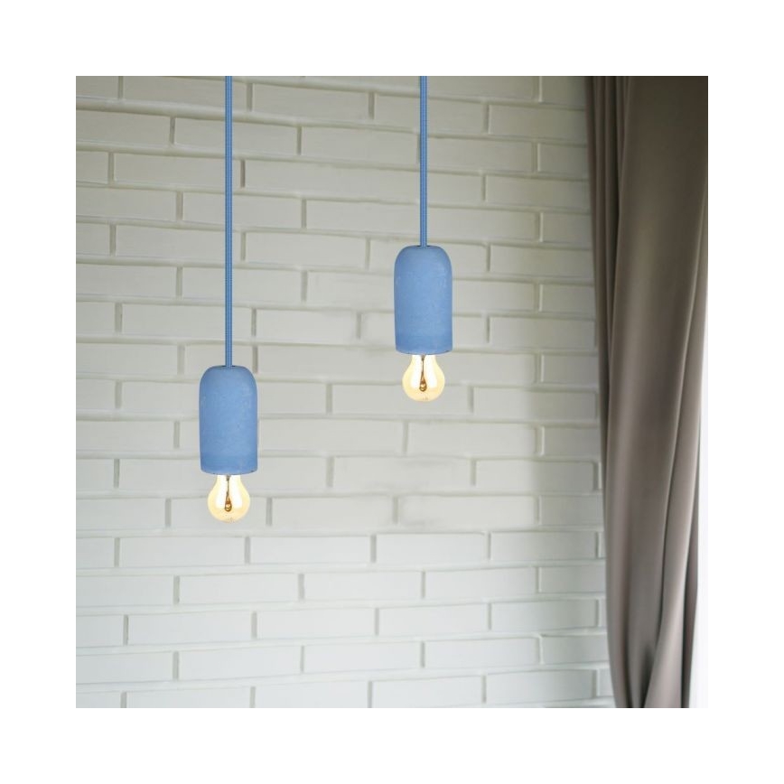 Кабель питания 1xE27/60W/230V бетон/синий