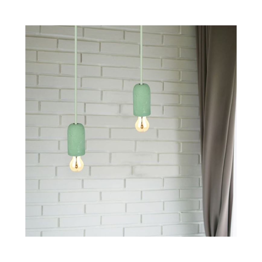 Кабель питания 1xE27/60W/230V бетон/зеленый