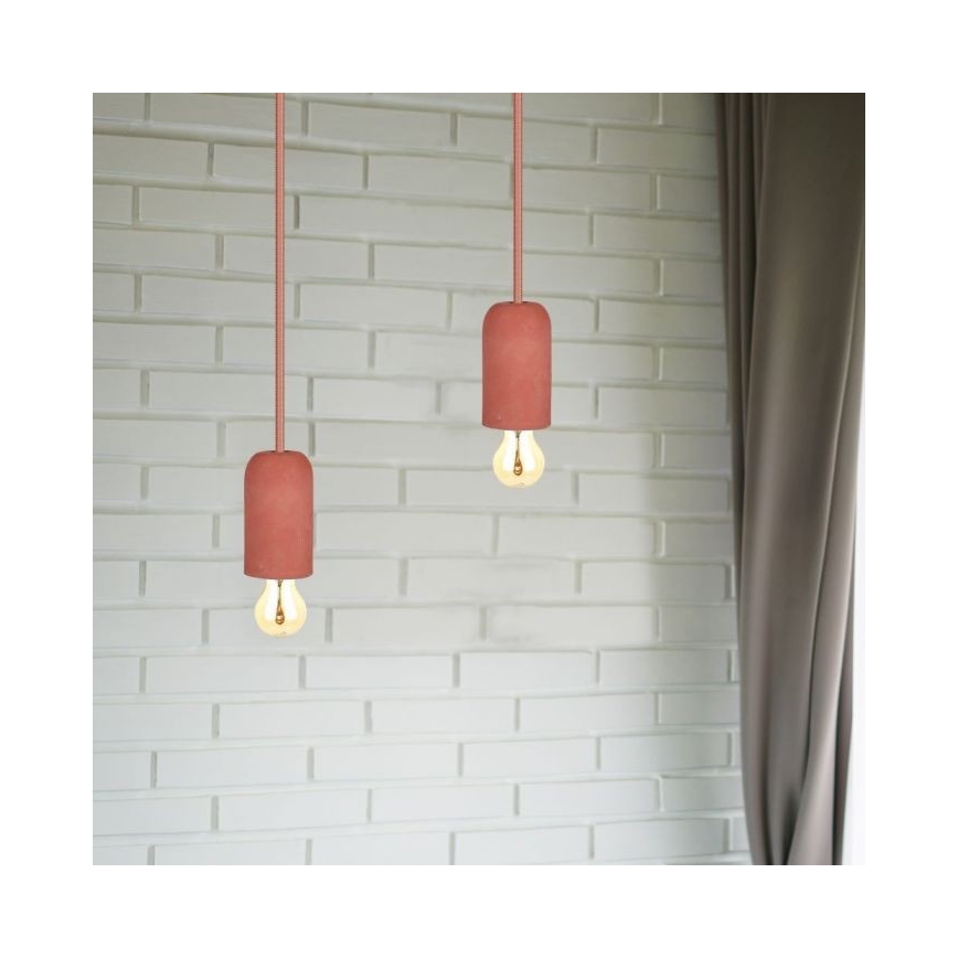 Кабель питания 1xE27/60W/230V бетон/красный