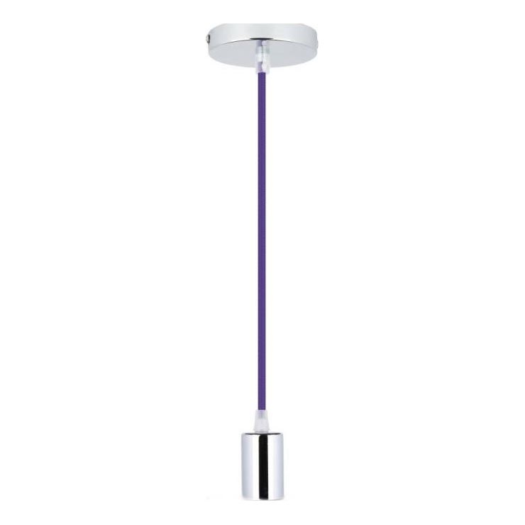Кабель питания 1xE27/60W/230V фиолетовый/блестящий хром