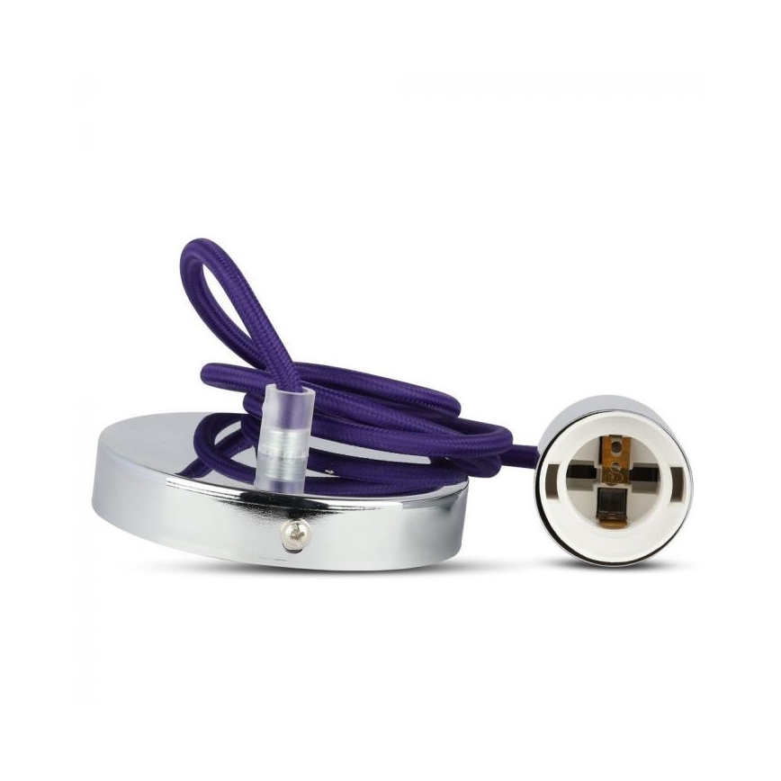 Кабель питания 1xE27/60W/230V фиолетовый/блестящий хром