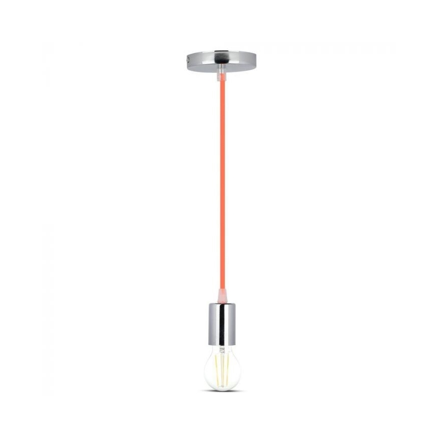 Кабель питания 1xE27/60W/230V оранжевый/блестящий хром