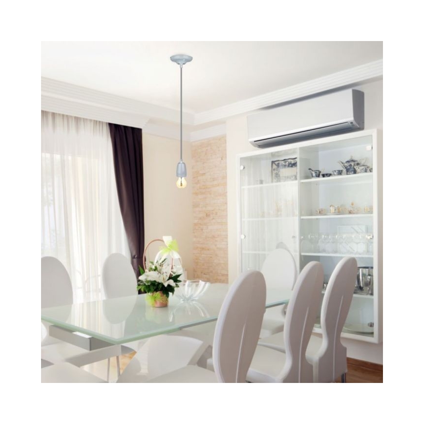 Кабель питания 1xE27/60W/230V серый/фарфор