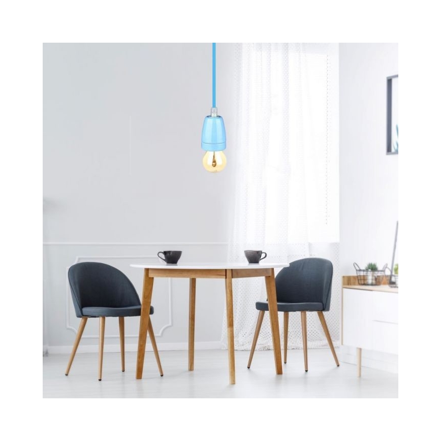 Кабель питания 1xE27/60W/230V синий/фарфор